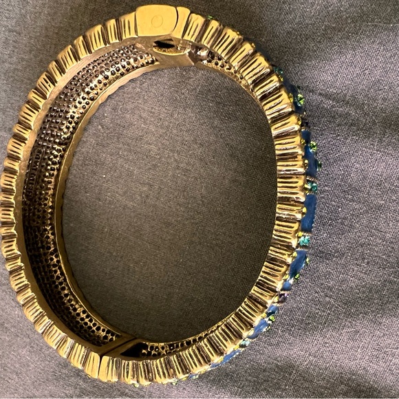Heidi Daus Blue green rhinestone C clamper Bracelet - Picture 4 of 7